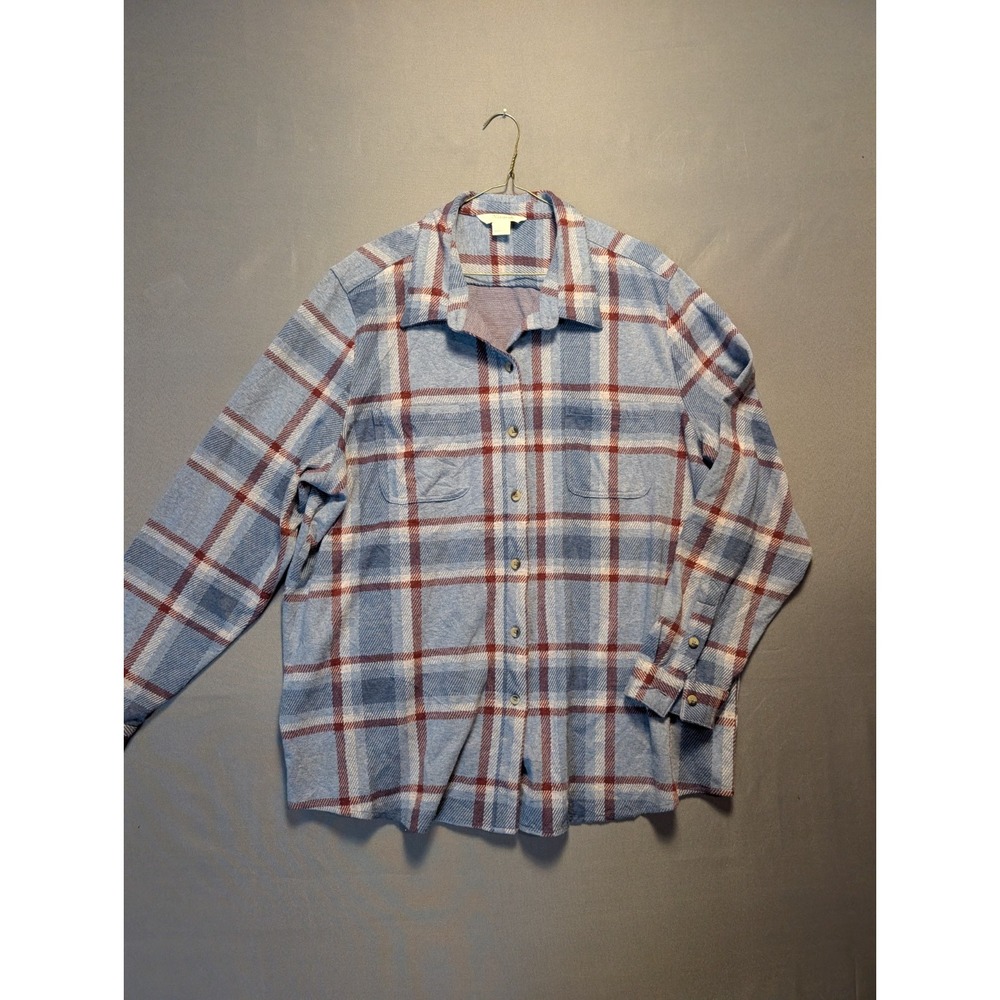 Natural Reflections Flannel Shirt Womens 2XL Multicolor Plaid Collared Button Up